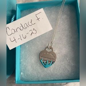 Tiffany & Co. Authentic RTT Medium Silver Blue Splash 16” Necklace